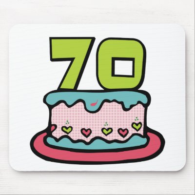 70 Year Old Birthday Cake Mouse Pad by Birthday_Bash