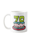 70 Year Old Birthday Cake Mug