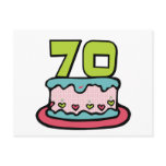 70 Year Old Birthday Cake Post Card
