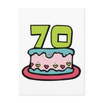 70 Year Old Birthday Cake Postcards