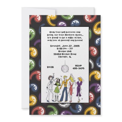70s Disco Invitations by RetroWhimsyDesigns
