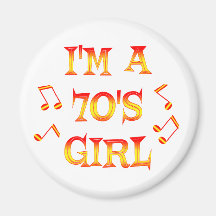70s Girl Fridge Magnet