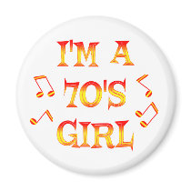 70s Girl Fridge Magnet