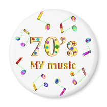 70s Music Lover Fridge Magnets