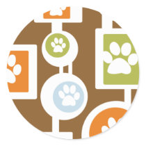 70s Paw Print Pattern Stickers
