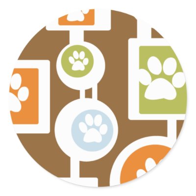 70s Paw Print Pattern Stickers by PoshPetPrints