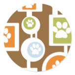 70s Paw Print Pattern Stickers