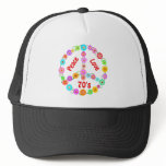 70s Peace Love Mesh Hat