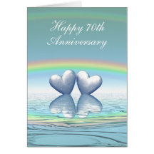 70th Anniversary Platinum Hearts Greeting Cards