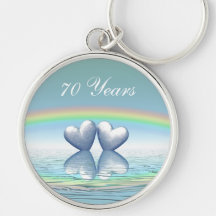 70th Anniversary Platinum Hearts Key Chain