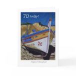 70th Birthday Card - Algarve Fishing Boat