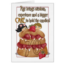 70th Birthday Card - Humour - Cake