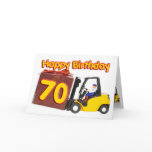 70th birthday card with a fork lift truck