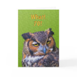 70th Birthday Card with Great Horned Owl