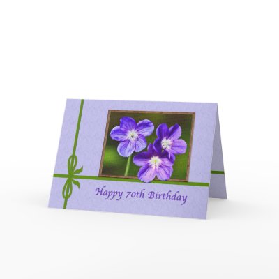 70th Birthday Card with Purple Violas by GrandmaDee