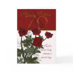 70th Birthday Card With Roses