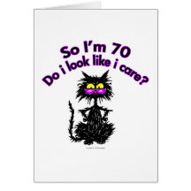 70th Birthday Cat Gifts Greeting Cards