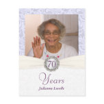 70th Birthday Invitation - Lavender Damask Sample