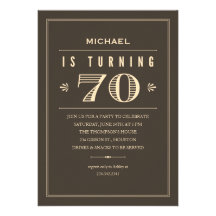 70th Birthday Invitations for Men