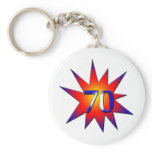 70th Birthday Key Chain