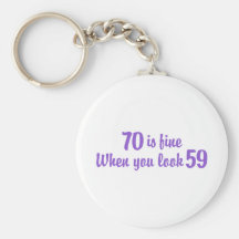 70th Birthday Keychain