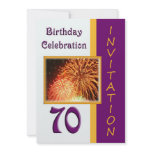 70th Birthday Party Invitation - Fireworks