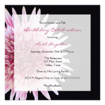 70th Birthday Party Invitation -- Gerbera Daisy