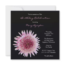 70th Birthday Party Invitation -- Gorgeous Gerbera