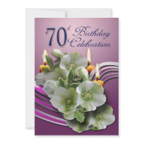 70th Birthday Party Invitation - Hellebores