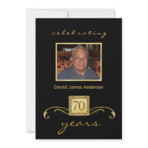 70th Birthday Party Invitations - Men's Formal