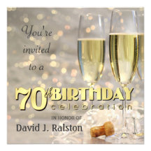 70th Birthday Party  - Personalised Invitations
