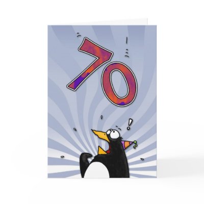 70th Birthday - Penguin Surprise Card by cfkaatje