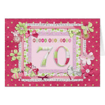 70th birthday scrapbooking style card
