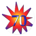 70th Birthday Round Stickers