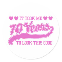 70th Birthday Round Stickers