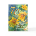 70th Happy Birthday Card - Sunflowers