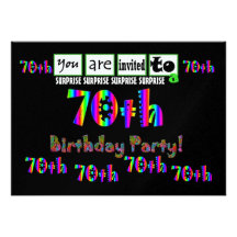70th SURPRISE Birthday Party Template Custom Announcements