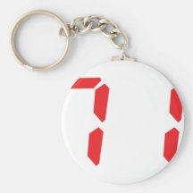 71 seventy-one red alarm clock digital number key chains