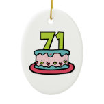 71 Year Old Birthday Cake Ornaments