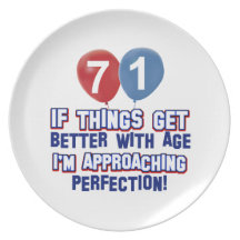 71st year old birthday gift dinner plate