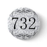 732 Area Code Pinback Button