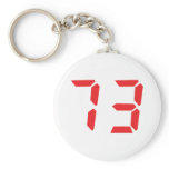 73 seventy-three red alarm clock digital number keychain
