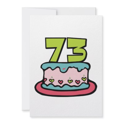73 Year Old Birthday Cake Custom Announcements by Birthday_Bash
