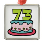 73 Year Old Birthday Cake Christmas Ornament