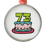73 Year Old Birthday Cake Christmas Tree Ornament