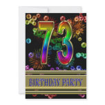 73rd Birthday party Invitation with bubbles