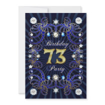 73rd birthday party invite with masses of jewels