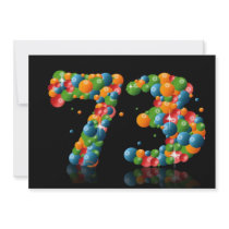 73rd Birthday party, with bubbles and balls Personalised Invites
