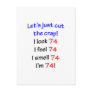 74  Let's cut the crap Post Card