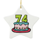 74 Year Old Birthday Cake Christmas Tree Ornaments